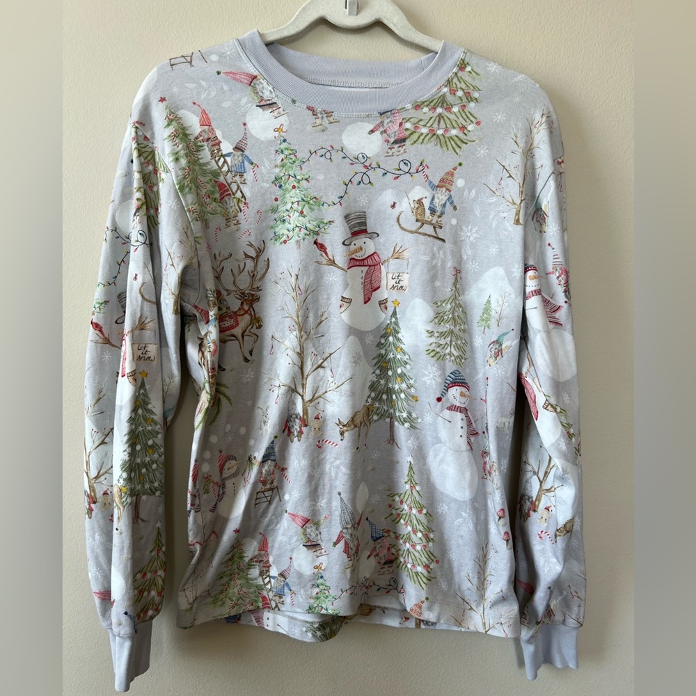 Pottery Barn Kids size medium Christmas holiday‎ snowman long sleeve sweatshirt